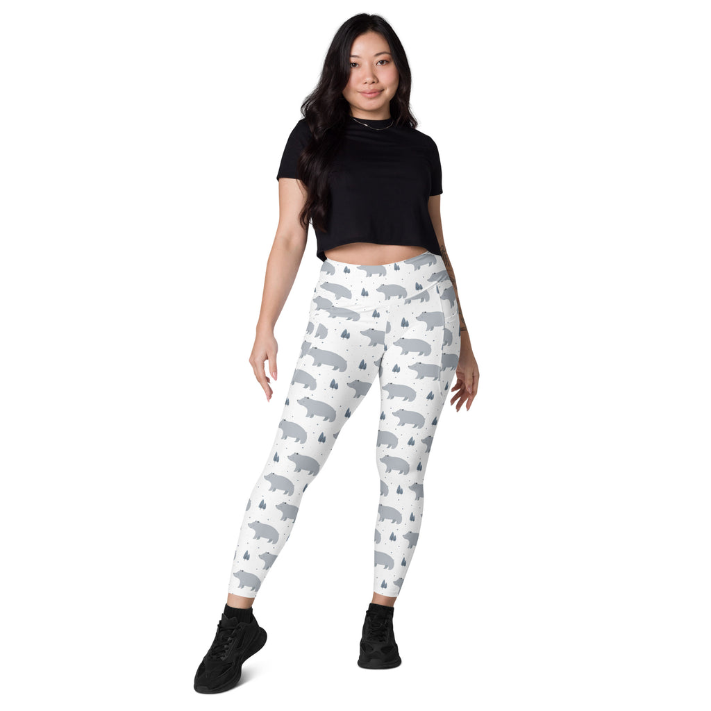 Women’s Polar Bear Yoga Leggings With Pockets – High-Waisted, Soft Compression Active Pants