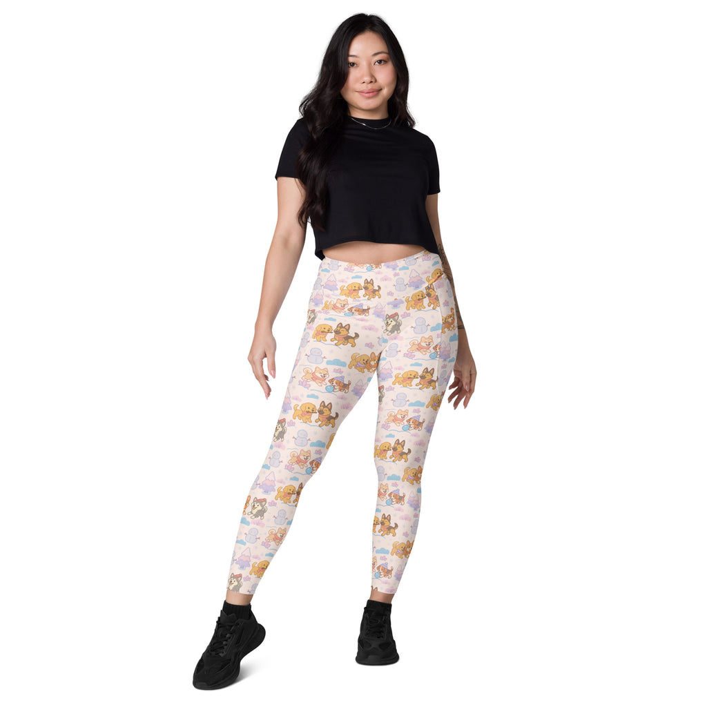 Women’s Winter Dogs Yoga Leggings With Pockets – High-Waisted, Soft Compression Active Pants