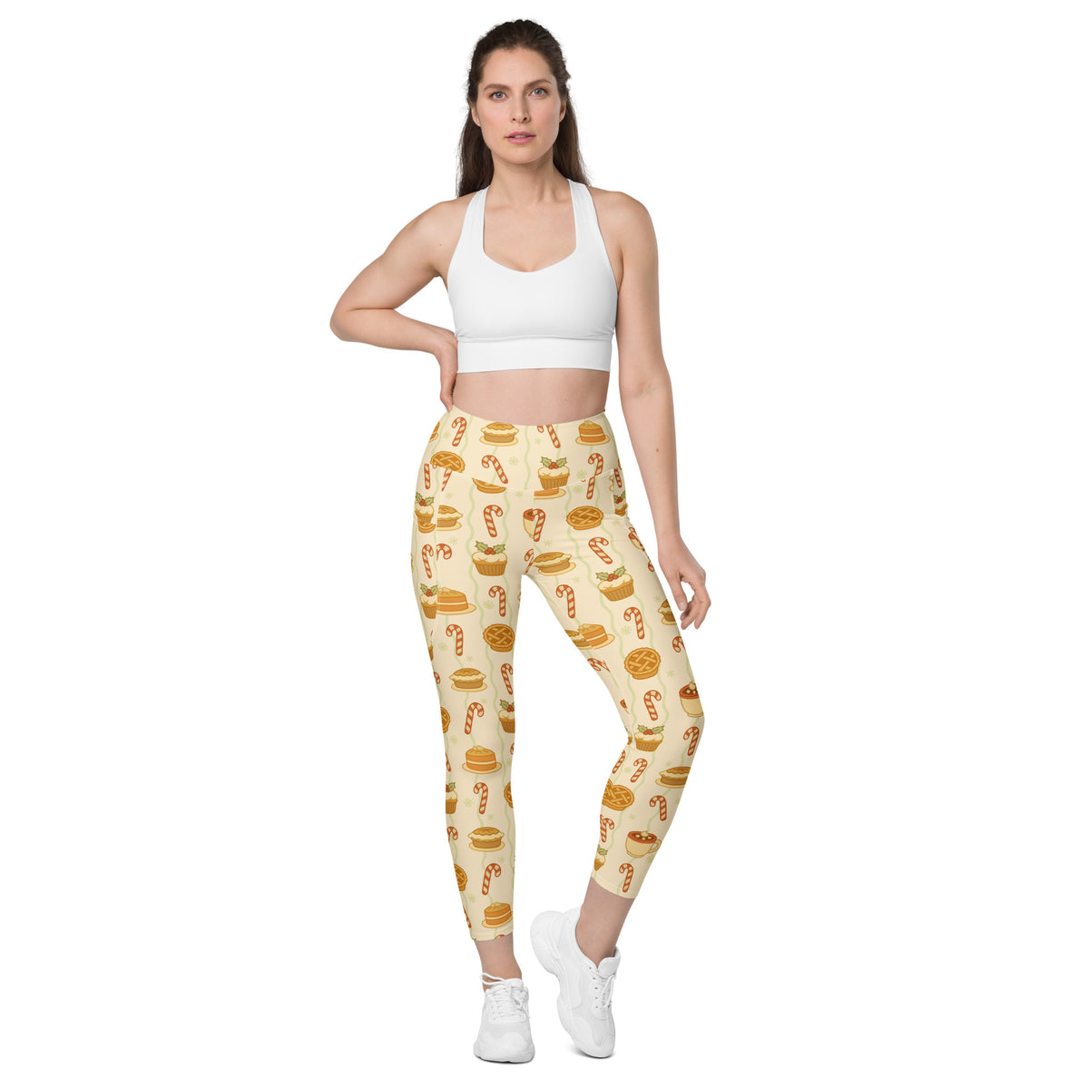 Women’s Christmas Treat Yoga Leggings With Pockets – High-Waisted, Soft Compression Active Pants