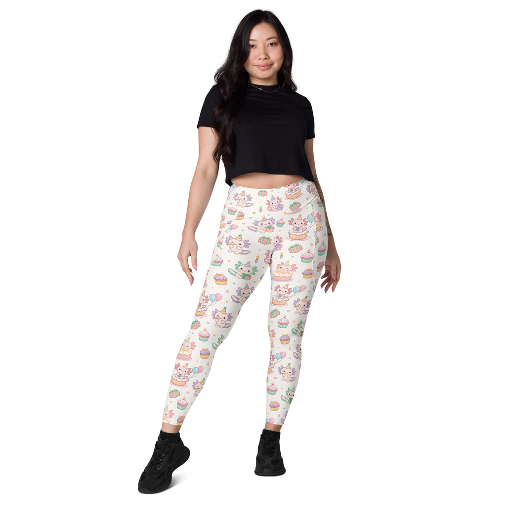 Women’s Axolotl Birthday Yoga Leggings With Pockets – High-Waisted, Soft Compression Active Pants