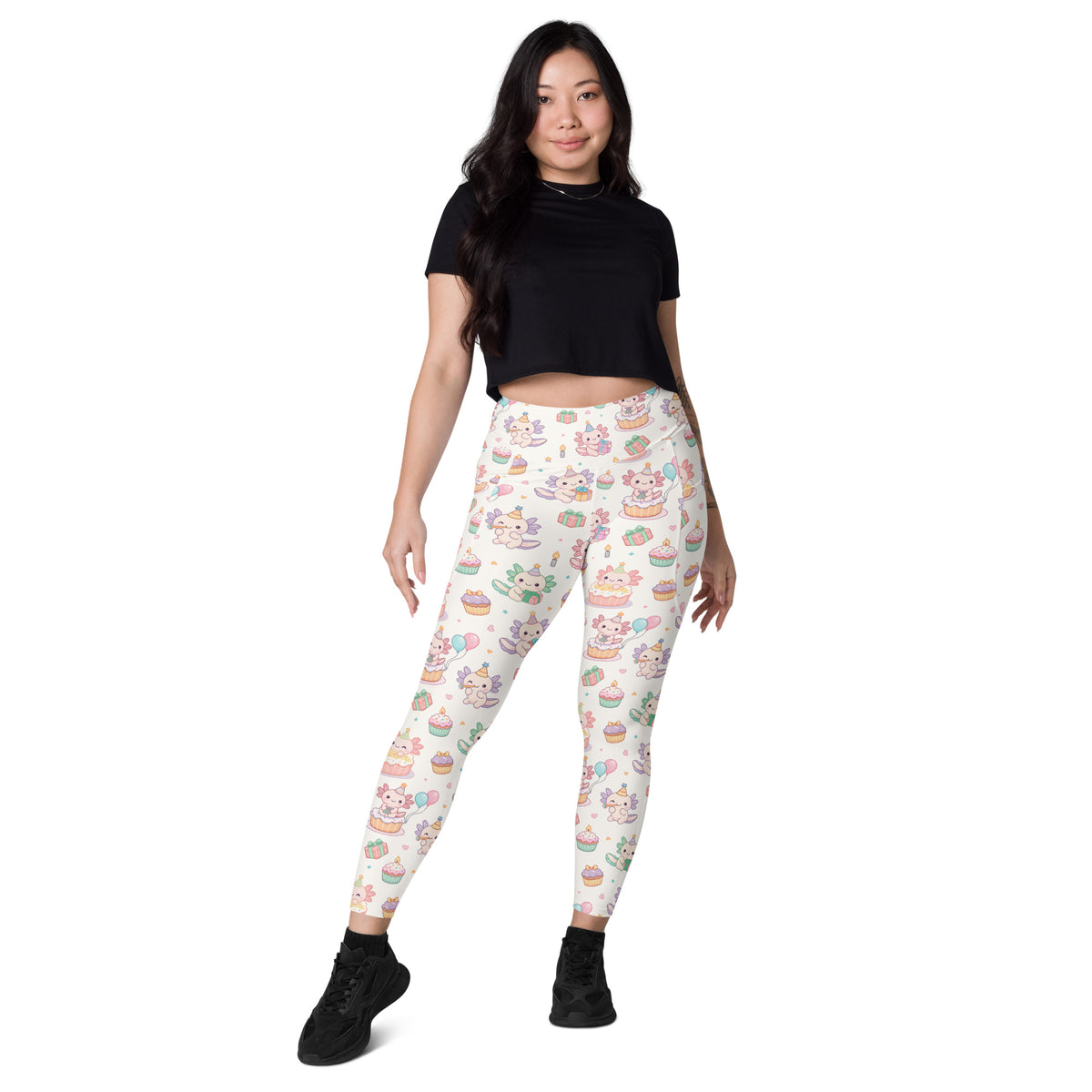Women’s Axolotl Birthday Yoga Leggings With Pockets – High-Waisted, Soft Compression Active Pants