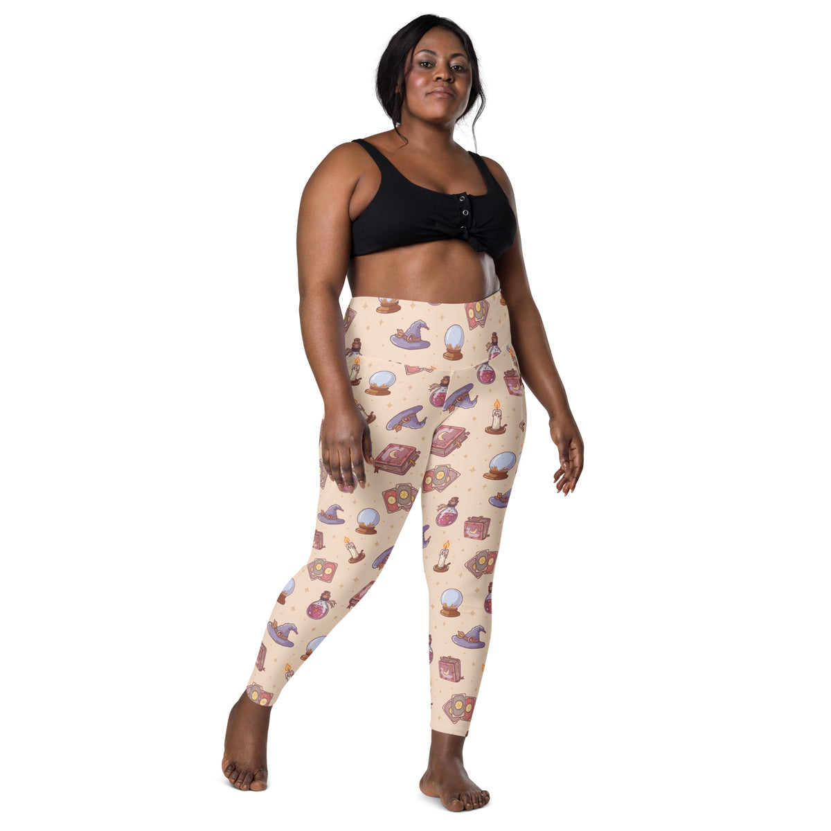 Women’s Witchy Magic Yoga Leggings With Pockets – High-Waisted, Soft Compression Active Pants