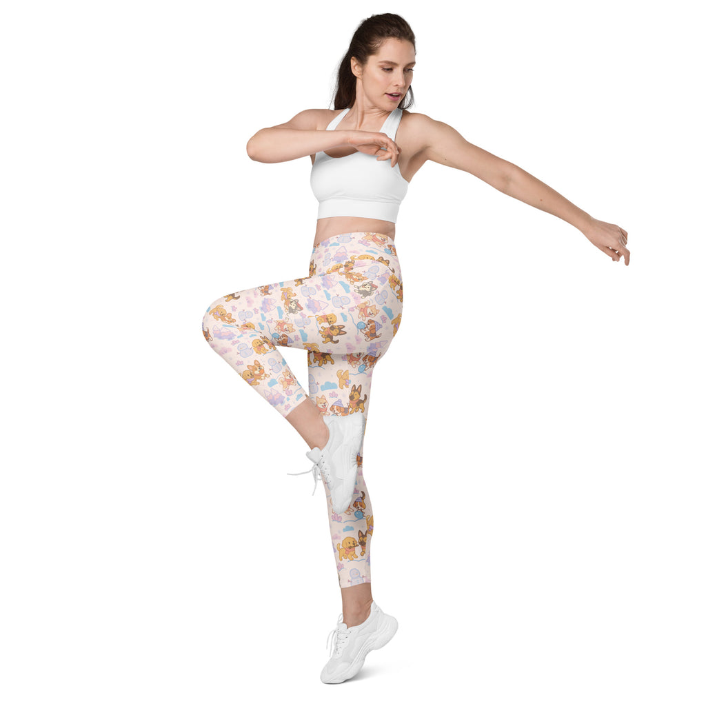 Women’s Winter Dogs Yoga Leggings With Pockets – High-Waisted, Soft Compression Active Pants