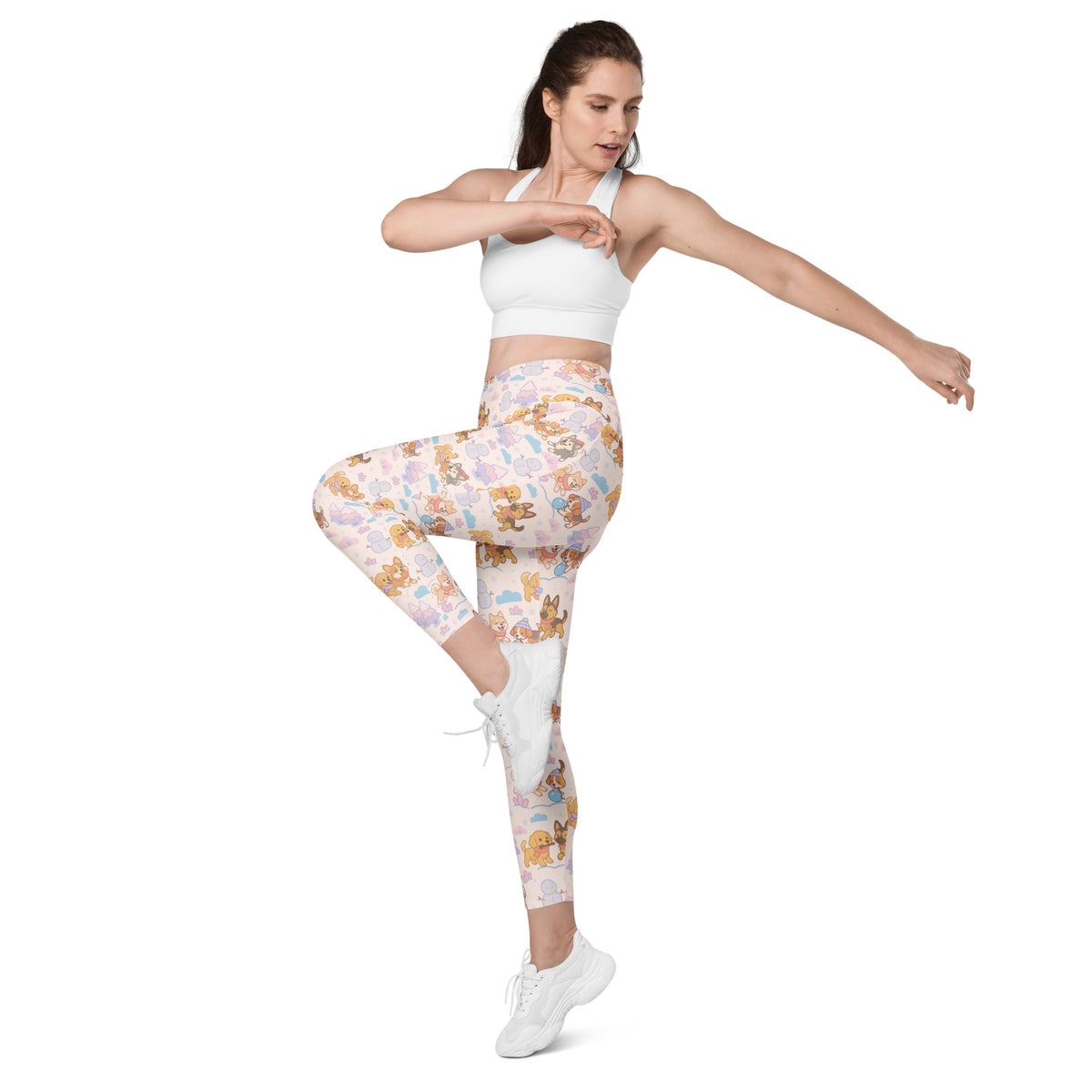 Women’s Winter Dogs Yoga Leggings With Pockets – High-Waisted, Soft Compression Active Pants