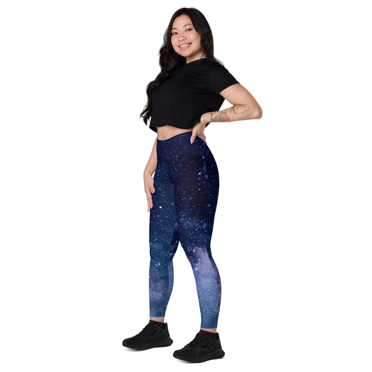 Women’s Realistic Galaxy Yoga Leggings With Pockets – High-Waisted, Soft Compression Active Pants