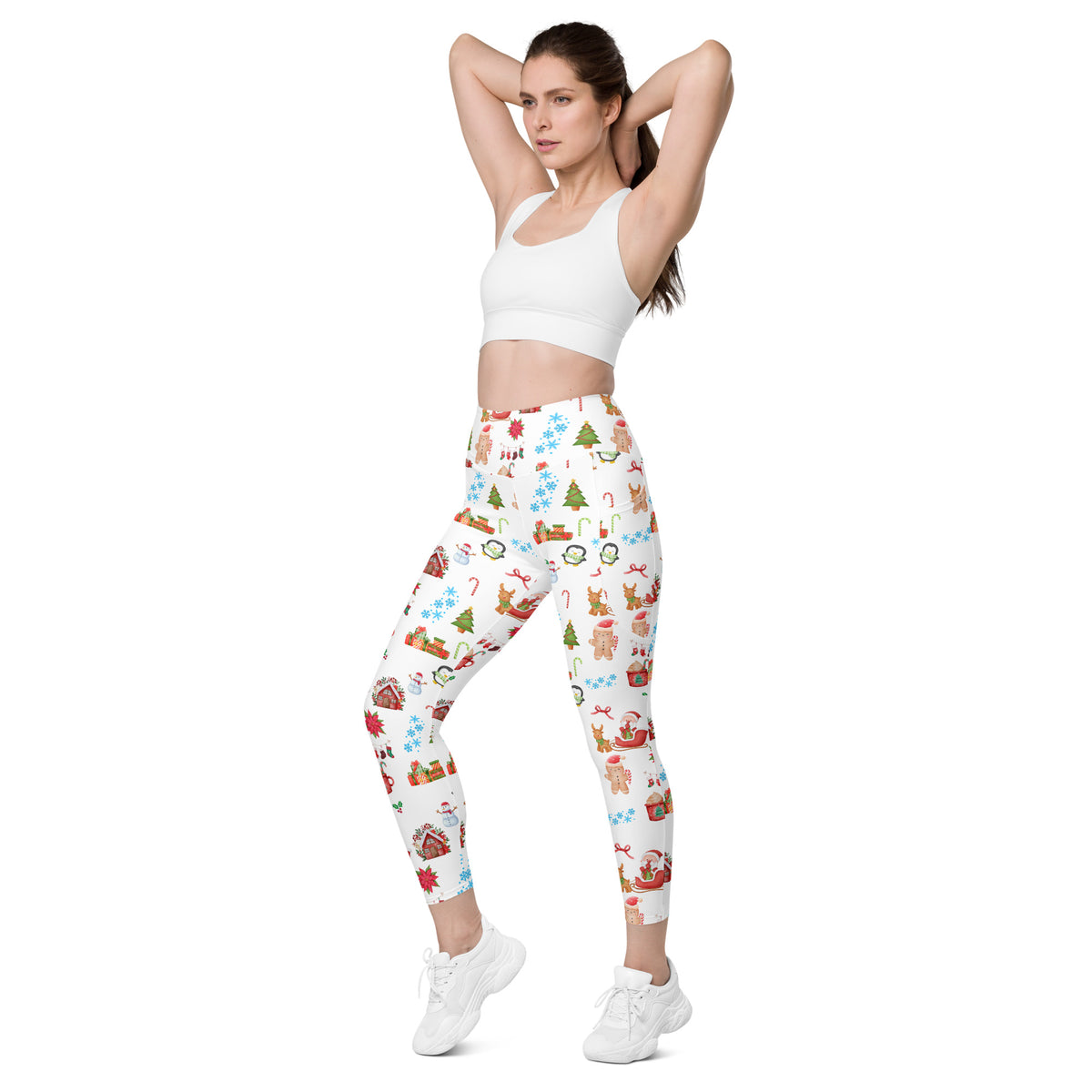 Women’s Christmas Themed Yoga Leggings With Pockets – High-Waisted, Soft Compression Active Pants