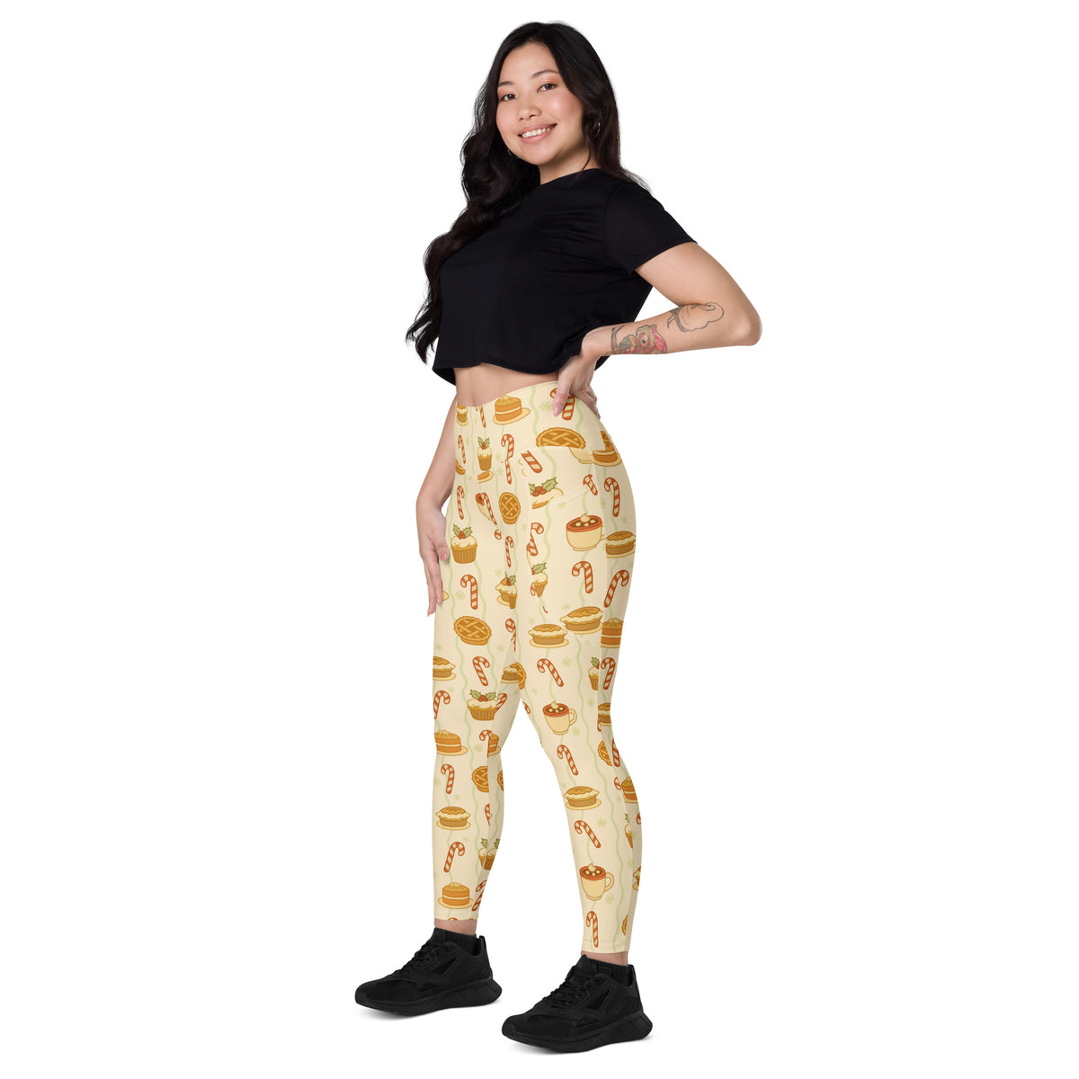 Women’s Christmas Treat Yoga Leggings With Pockets – High-Waisted, Soft Compression Active Pants