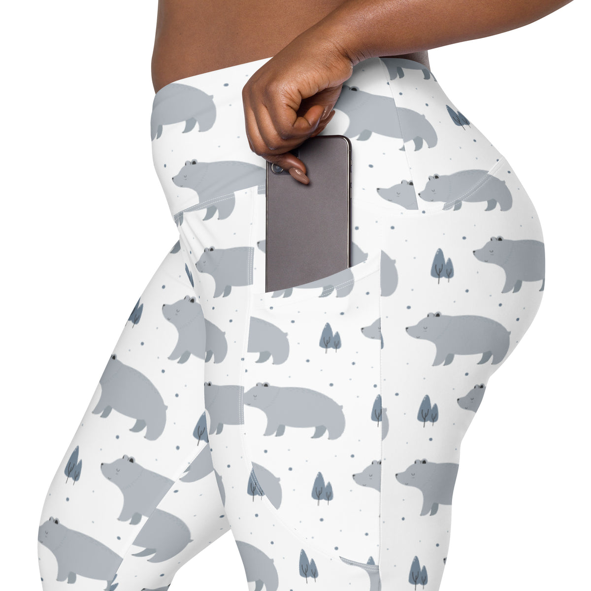 Women’s Polar Bear Yoga Leggings With Pockets – High-Waisted, Soft Compression Active Pants