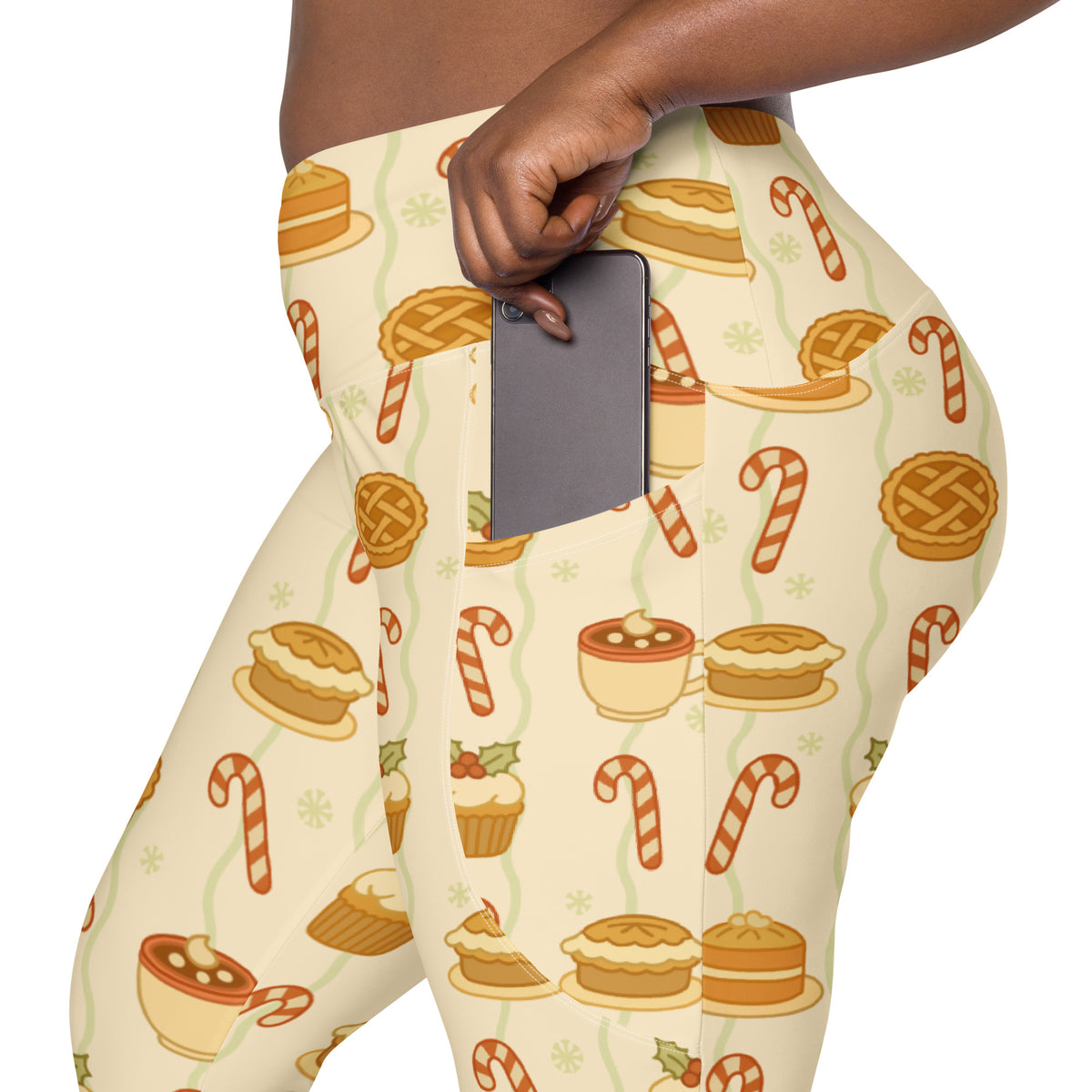 Women’s Christmas Treat Yoga Leggings With Pockets – High-Waisted, Soft Compression Active Pants