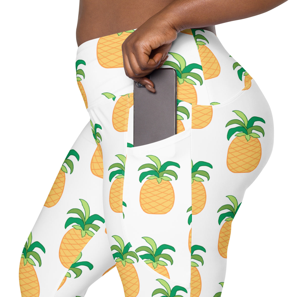 Women’s Pineapple Yoga Leggings With Pockets – High-Waisted, Soft Compression Active Pants