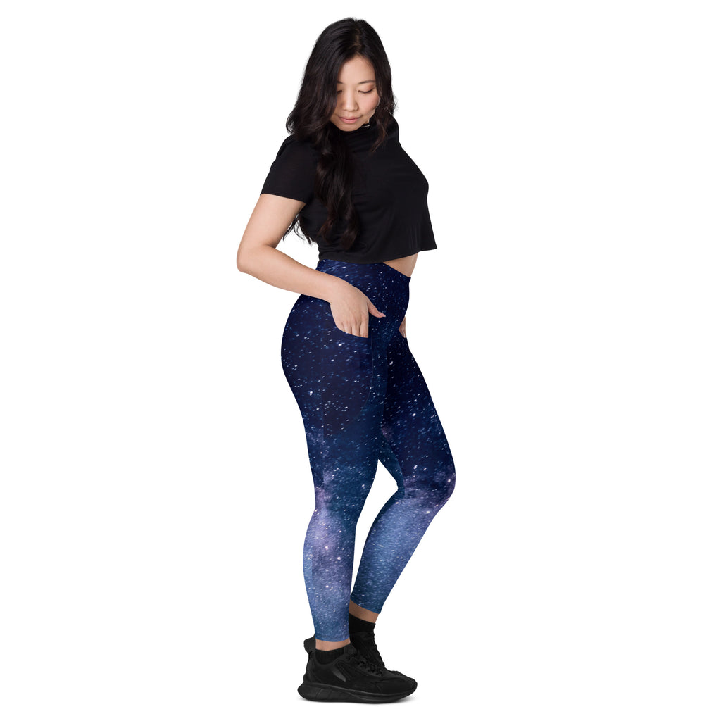 Women’s Realistic Galaxy Yoga Leggings With Pockets – High-Waisted, Soft Compression Active Pants