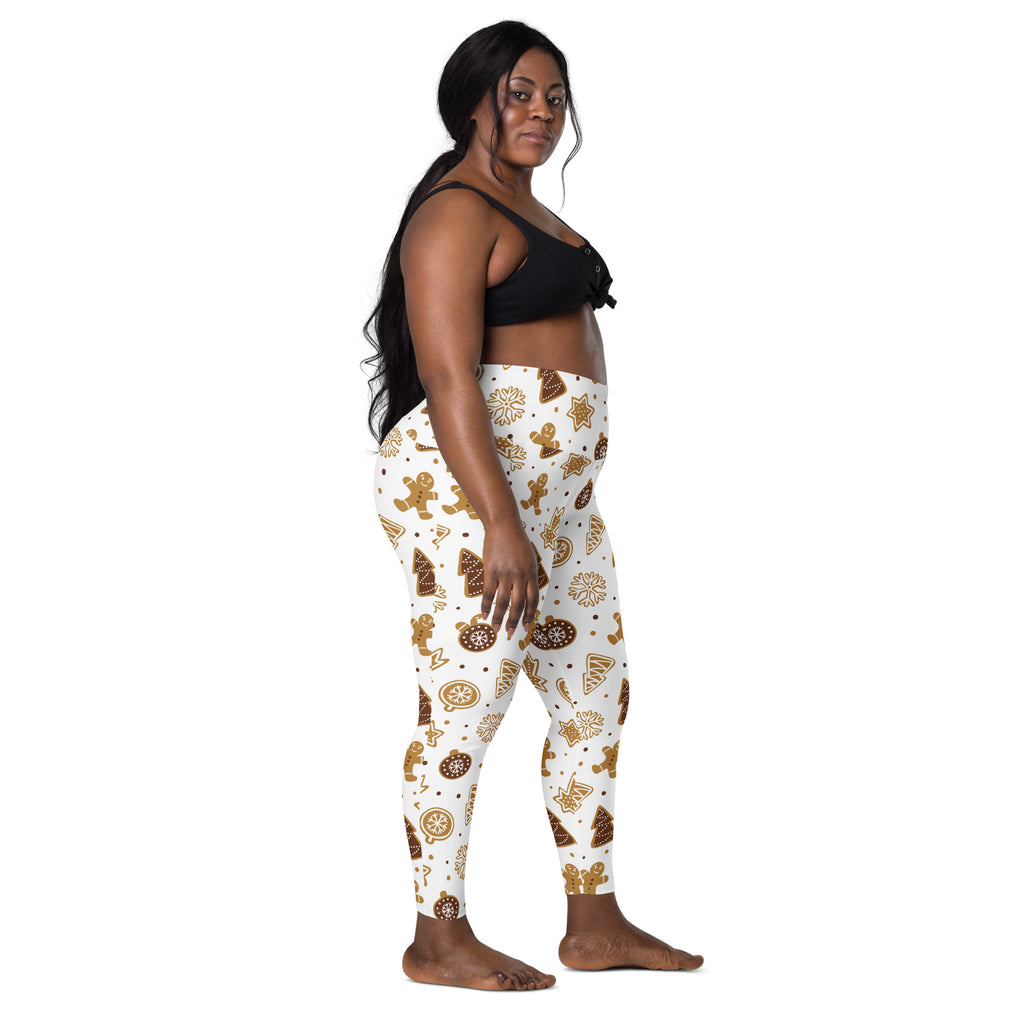Women’s Gingerbread Cookies Christmas Yoga Leggings With Pockets – High-Waisted, Soft Compression Active Pants