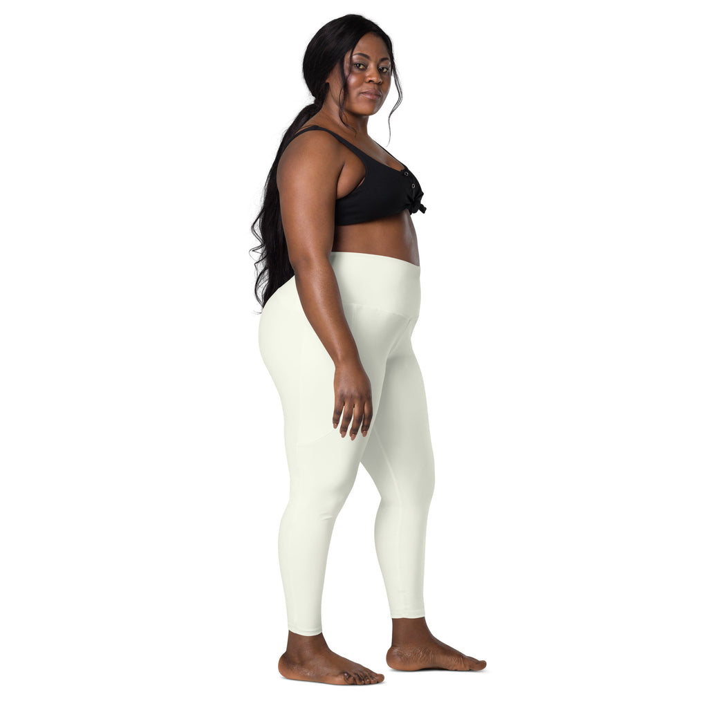 Women’s Ivory Yoga Leggings With Pockets – High-Waisted, Soft Compression Active Pants