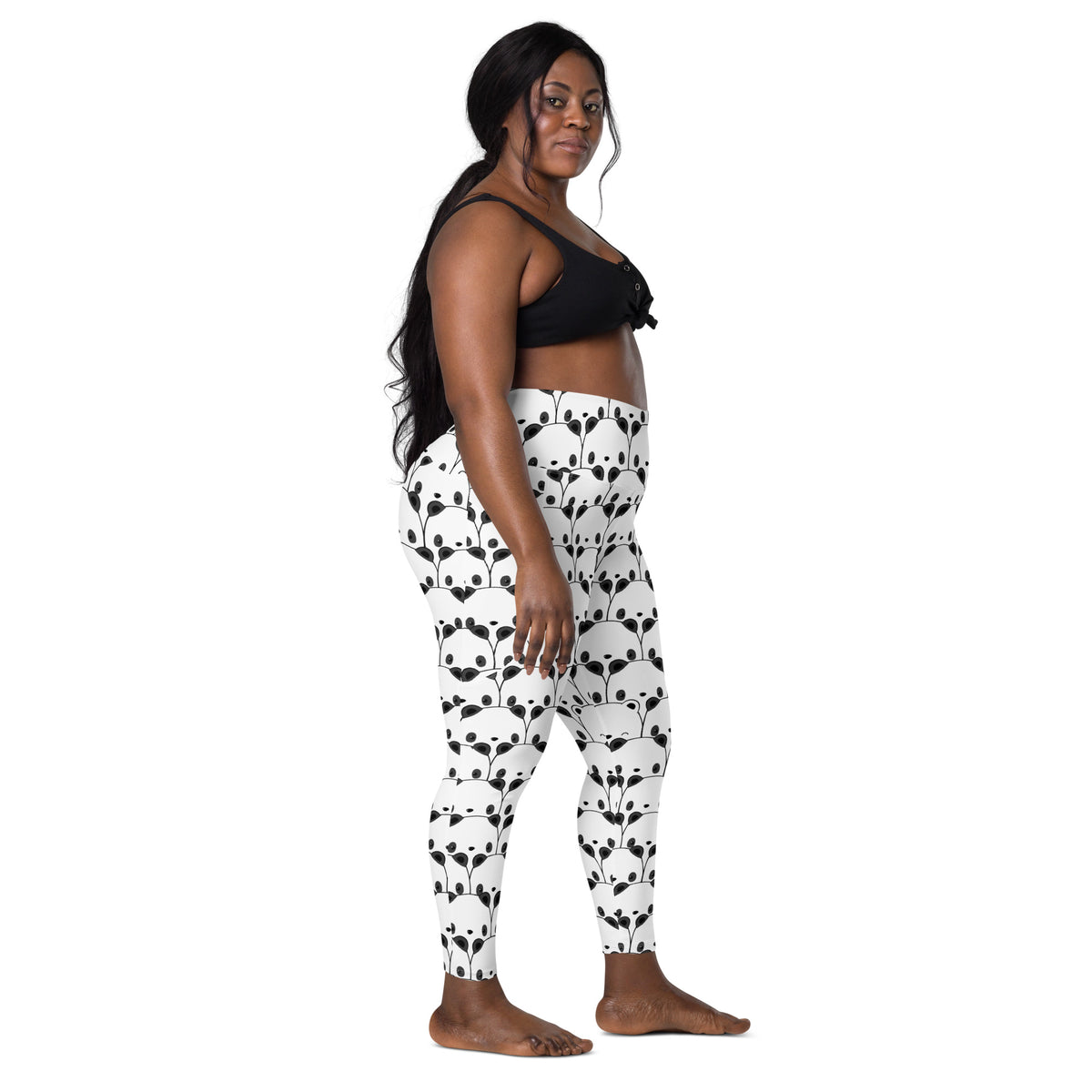 Women’s Panda Print Yoga Leggings With Pockets – High-Waisted, Soft Compression Active Pants