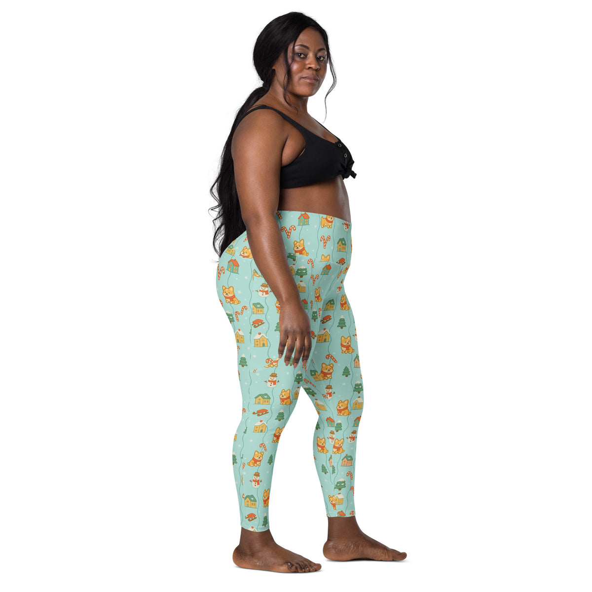 Women’s Christmas Corgi Dog Yoga Leggings With Pockets – High-Waisted, Soft Compression Active Pants