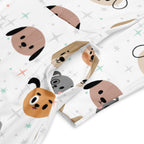 Women's Dog Face Long Sleeve Midi Dress With Pockets