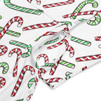 Women's Red & Green Candy Cane Christmas Long Sleeve Midi Dress With Pockets