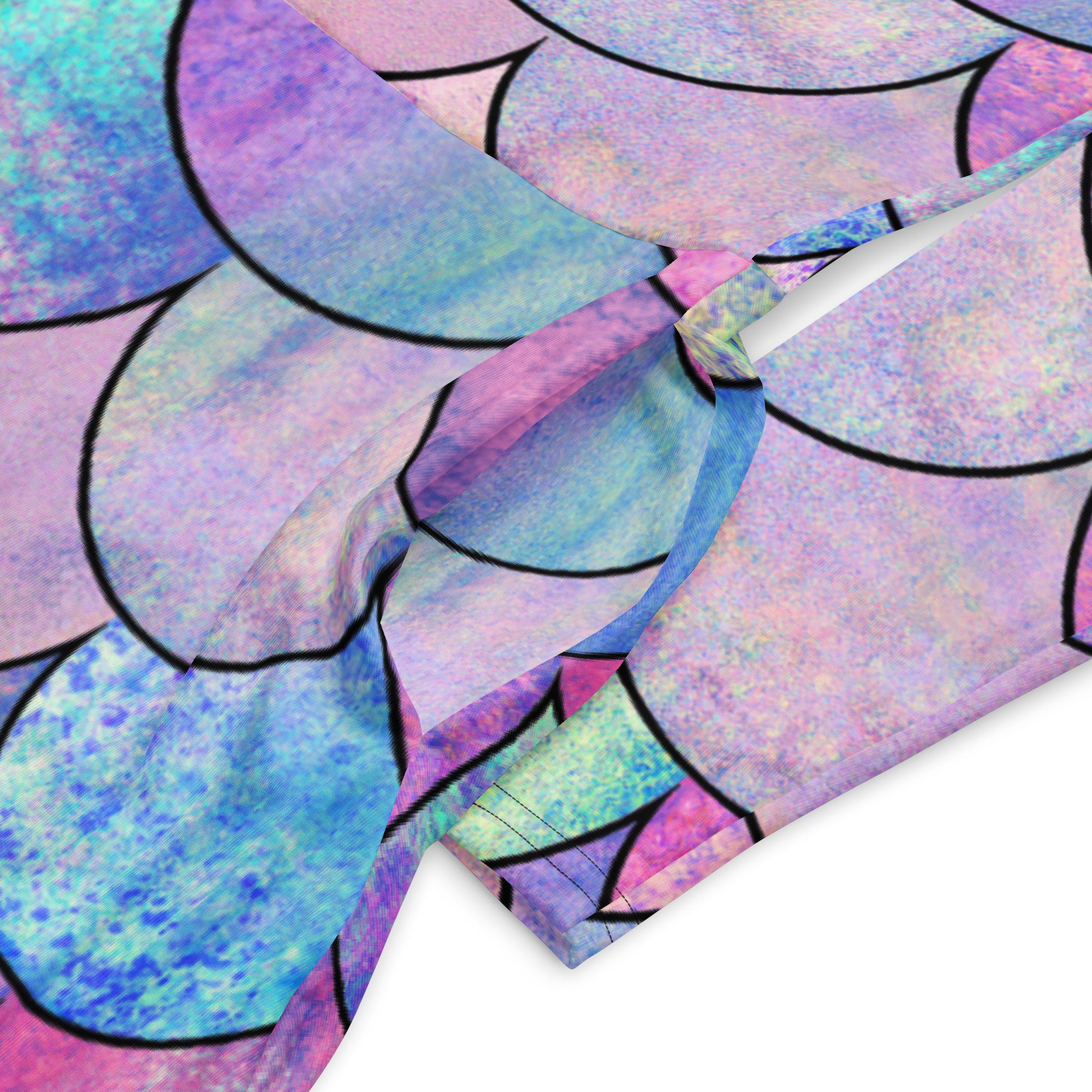 Women's Pastel Mermaid Long Sleeve Midi Dress With Pockets