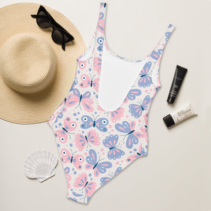 Women's Butterfly Pattern Buttery Soft Swimsuit With UPF 50+