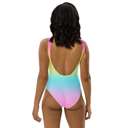 Women's Bright Rainbow Buttery Soft Swimsuit With UPF 50+