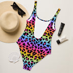 Women's Rainbow Leopard Buttery Soft Swimsuit With UPF 50+
