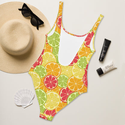 Women's Citrus Fruit Slices Buttery Soft Swimsuit With UPF 50+