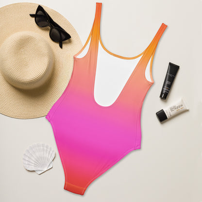 Women's Sunset Ombre Buttery Soft Swimsuit With UPF 50+