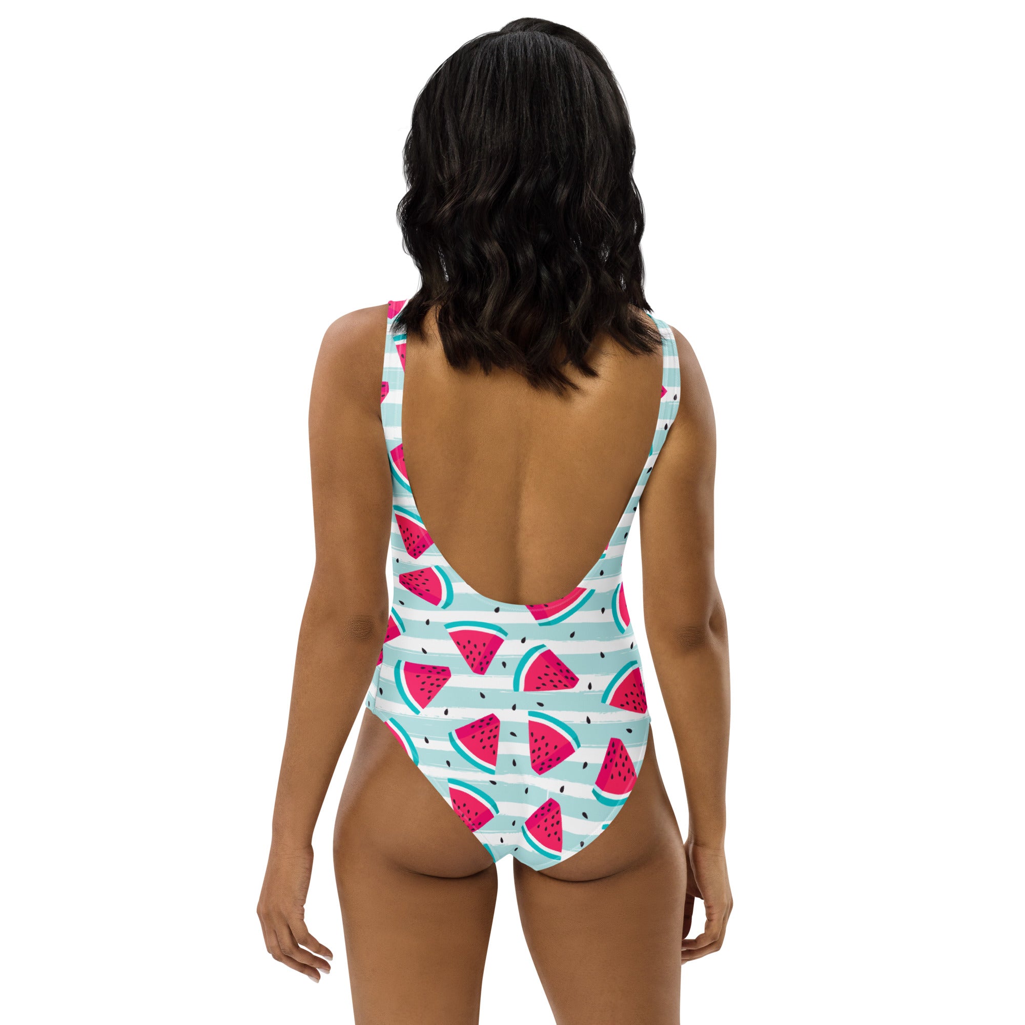 Women's Watermelon Stripe Buttery Soft Swimsuit With UPF 50+