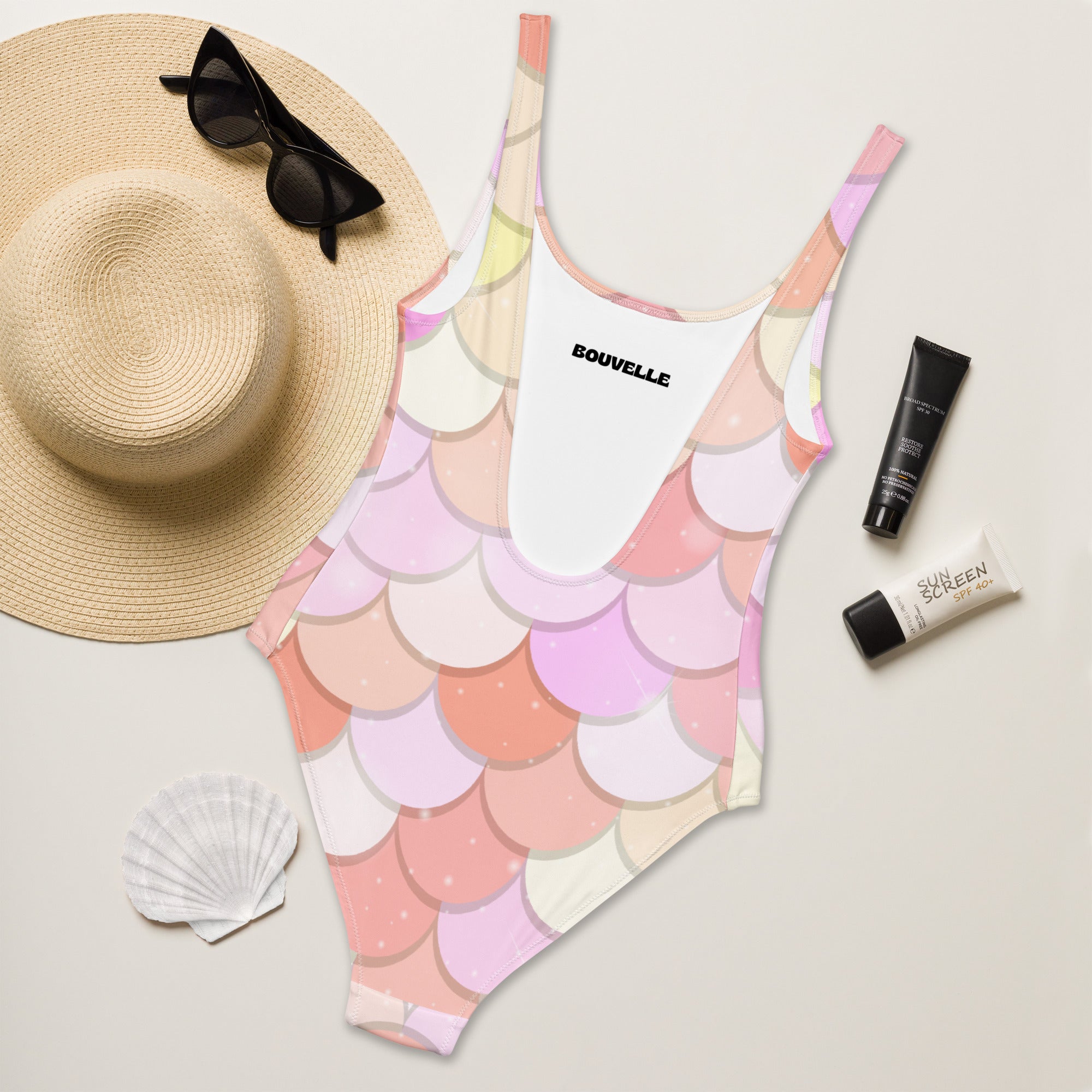Women's Pink Mermaid Buttery Soft Swimsuit With UPF 50+