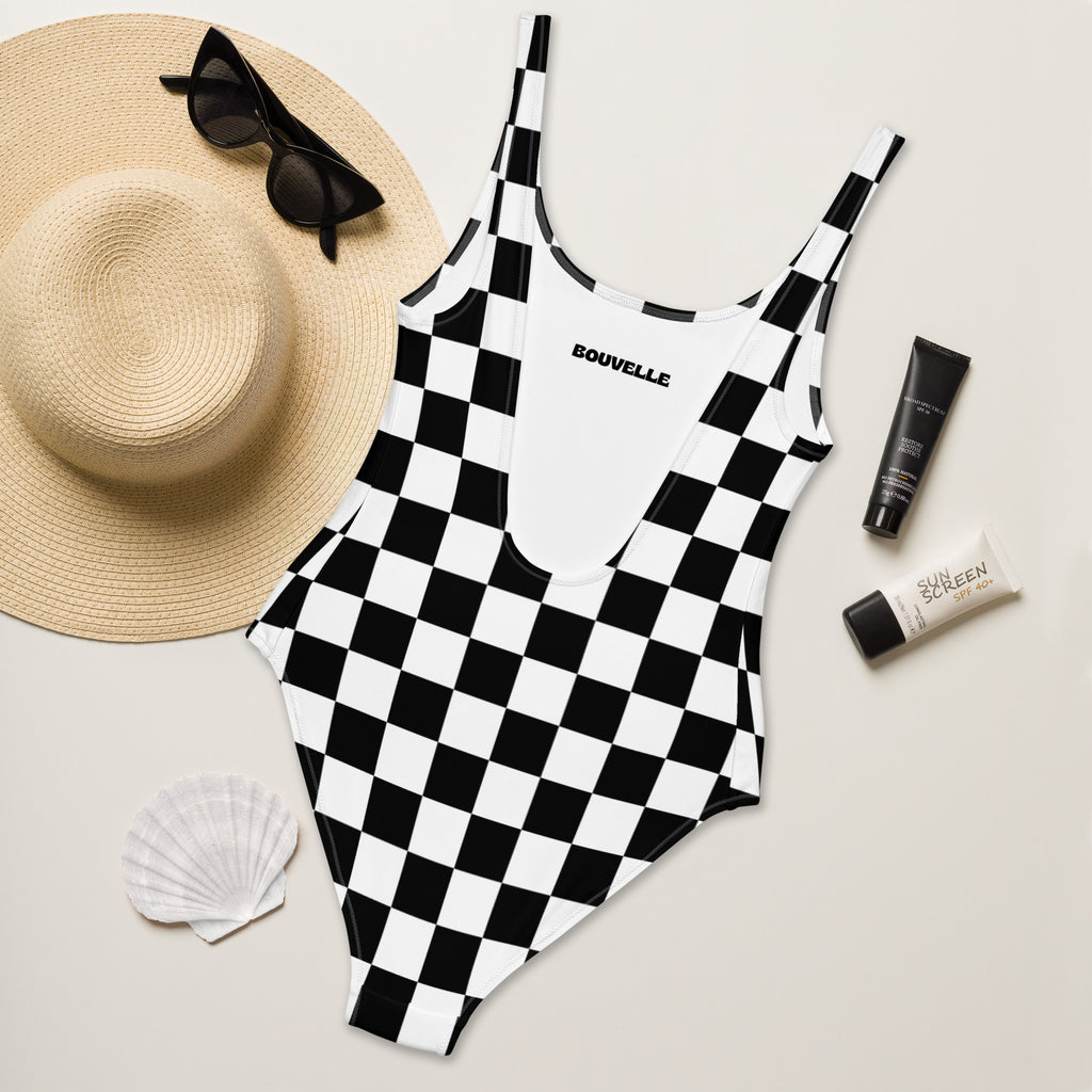 Women's Checkered Buttery Soft Swimsuit With UPF 50+