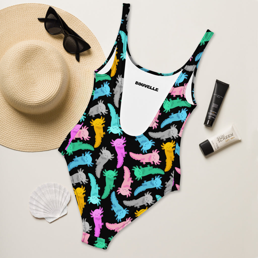 Women's Colorful Axolotl Buttery Soft Swimsuit With UPF 50+