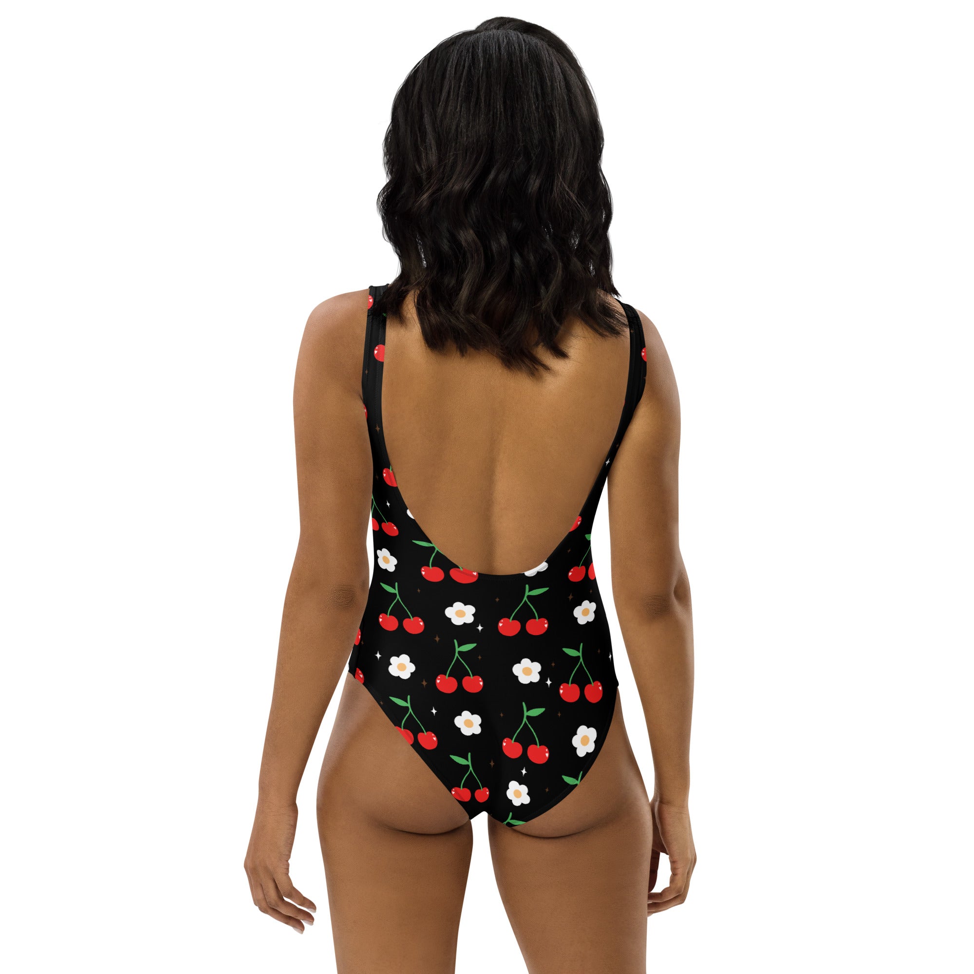 Women's Cherry Print Buttery Soft Swimsuit With UPF 50+