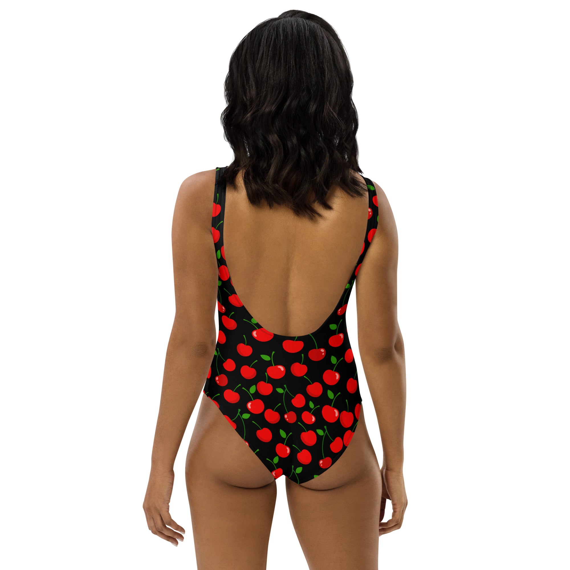 Women's Cherry Print Buttery Soft Swimsuit With UPF 50+