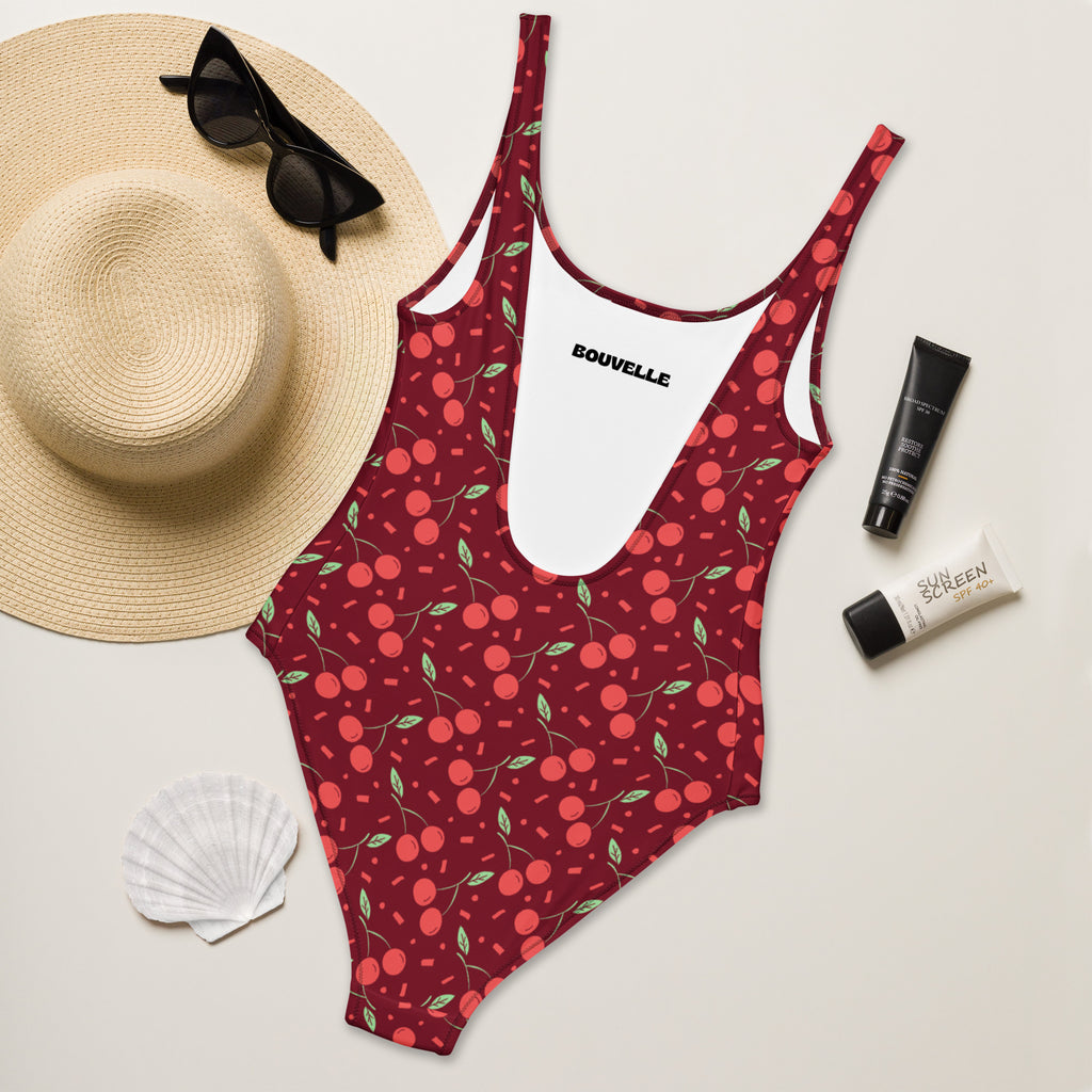 Women's Cherry Sprinkle Buttery Soft Swimsuit With UPF 50+