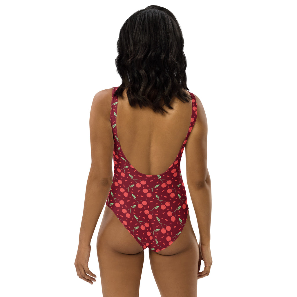 Women's Cherry Sprinkle Buttery Soft Swimsuit With UPF 50+