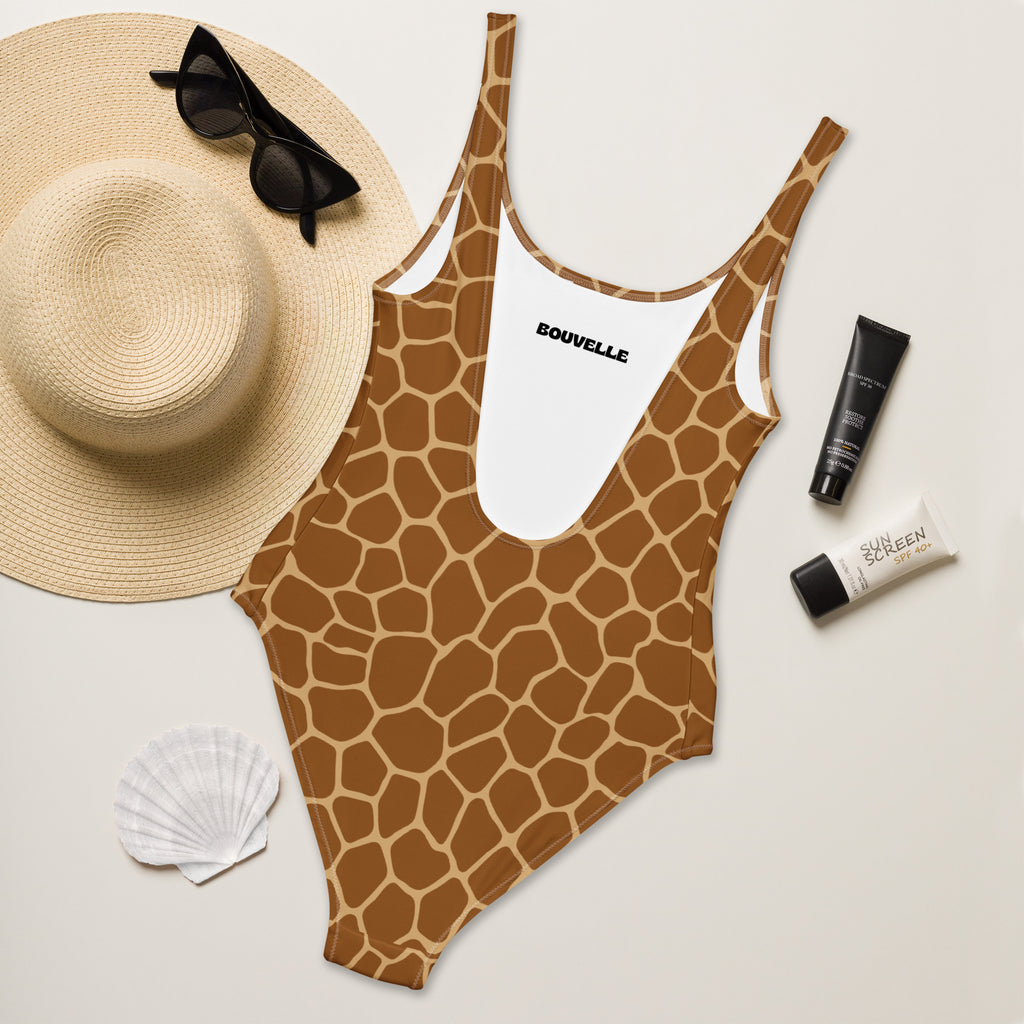 Women's Giraffe Print Buttery Soft Swimsuit With UPF 50+
