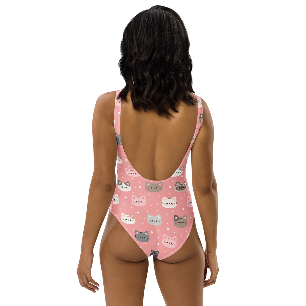 Women's Pink Cat Buttery Soft Swimsuit With UPF 50+