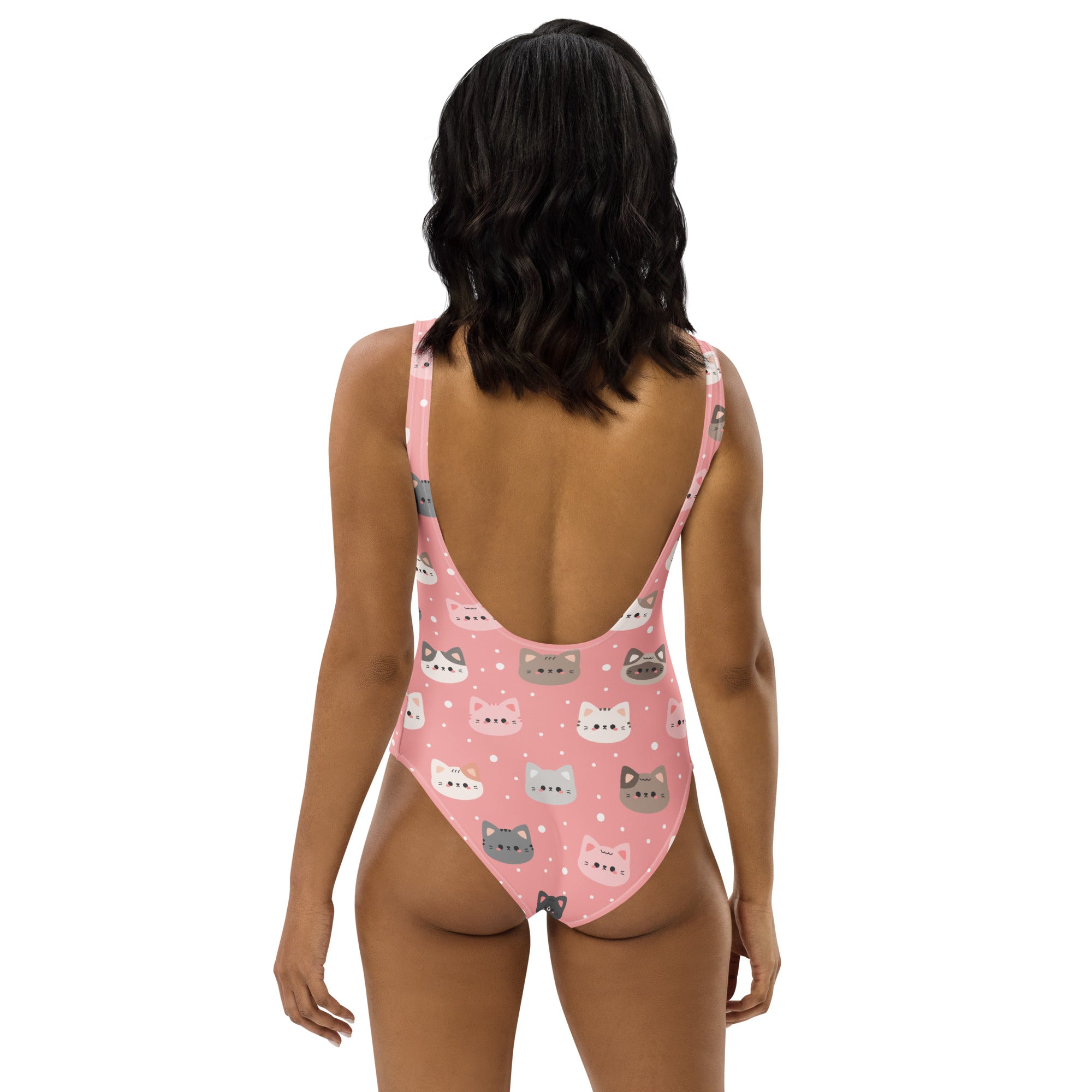 Women's Pink Cat Buttery Soft Swimsuit With UPF 50+