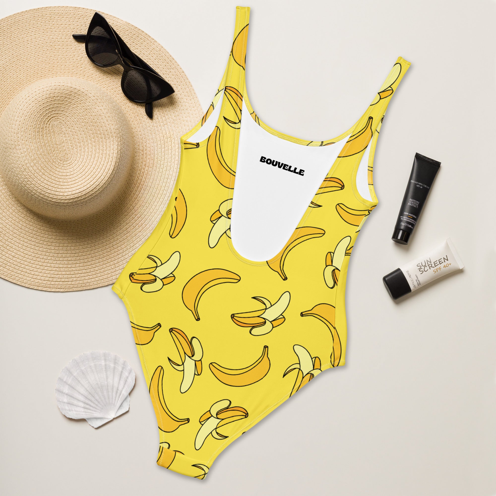 Women's Yellow Banana Buttery Soft Swimsuit With UPF 50+