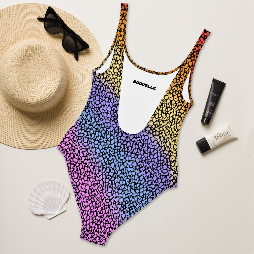 Women's Colorful Leopard Buttery Soft Swimsuit With UPF 50+