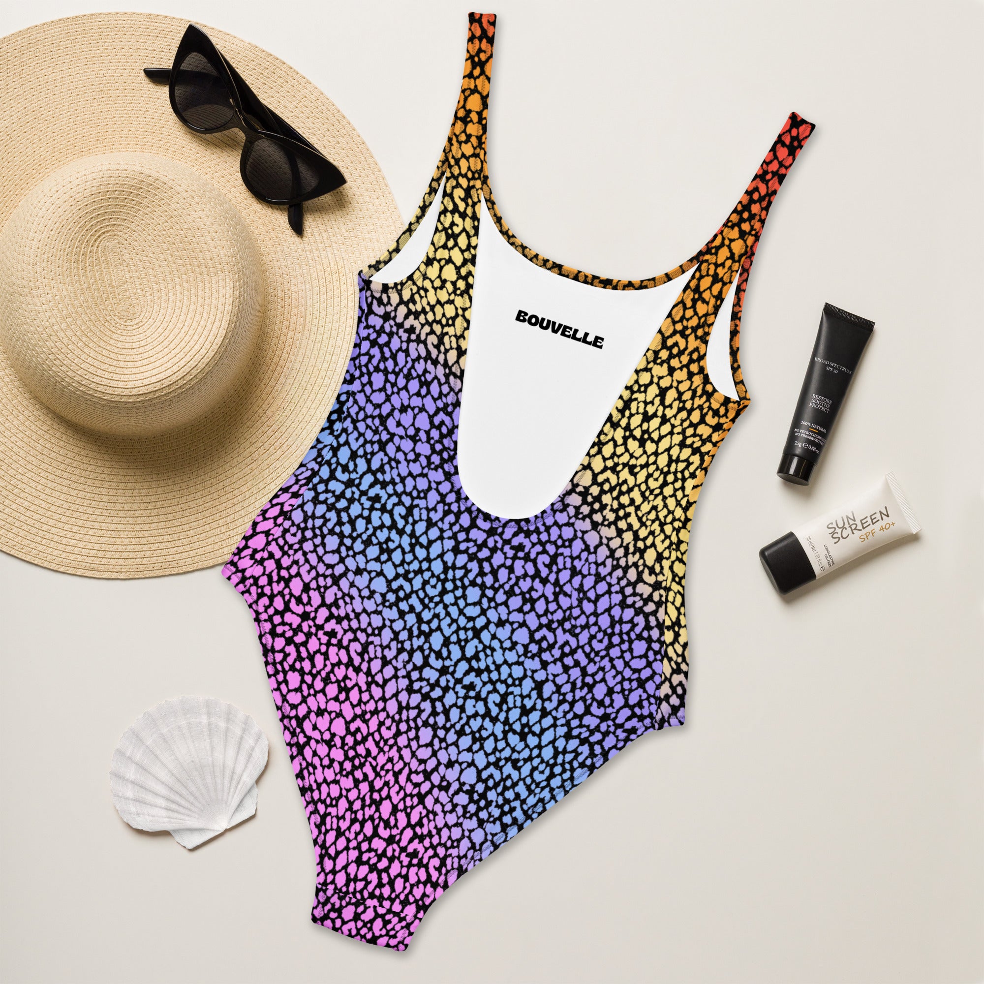 Women's Colorful Leopard Buttery Soft Swimsuit With UPF 50+