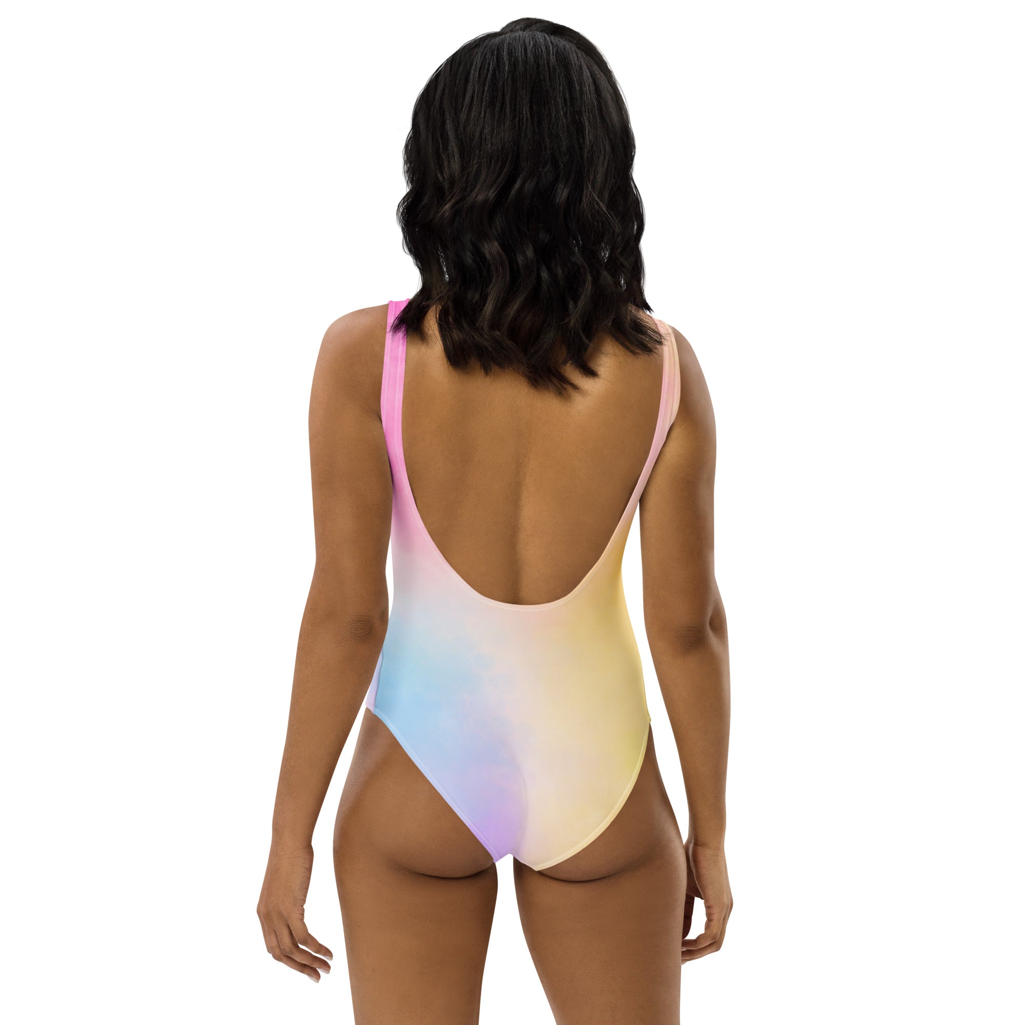 Women's Colorful Pastel Watercolor Buttery Soft Swimsuit With UPF 50+