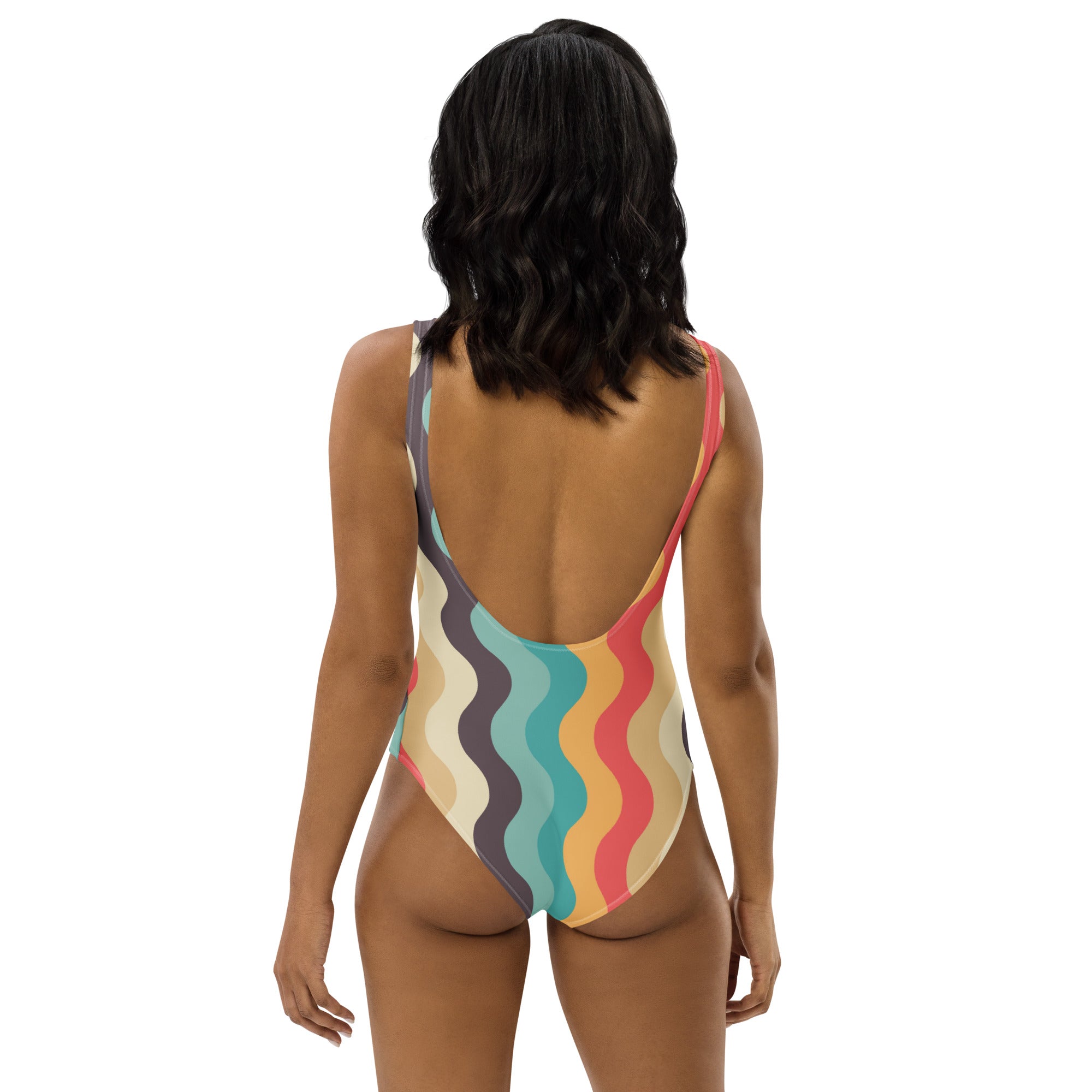 Women's Retro Wave Buttery Soft Swimsuit With UPF 50+