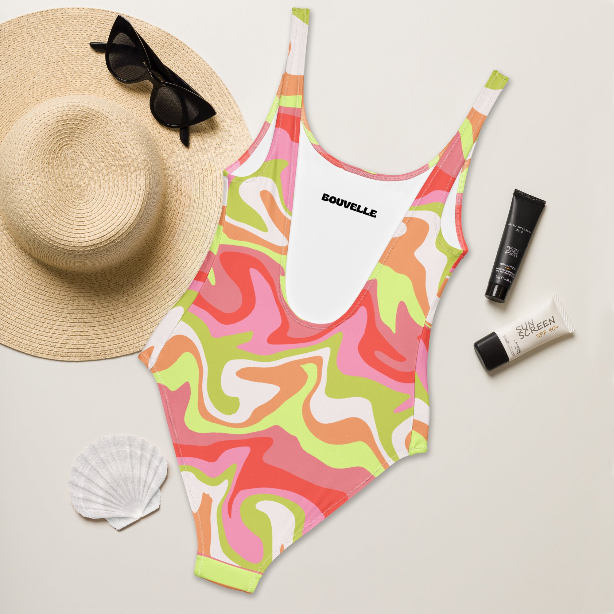 Women's Abstract Swirl Buttery Soft Swimsuit With UPF 50+