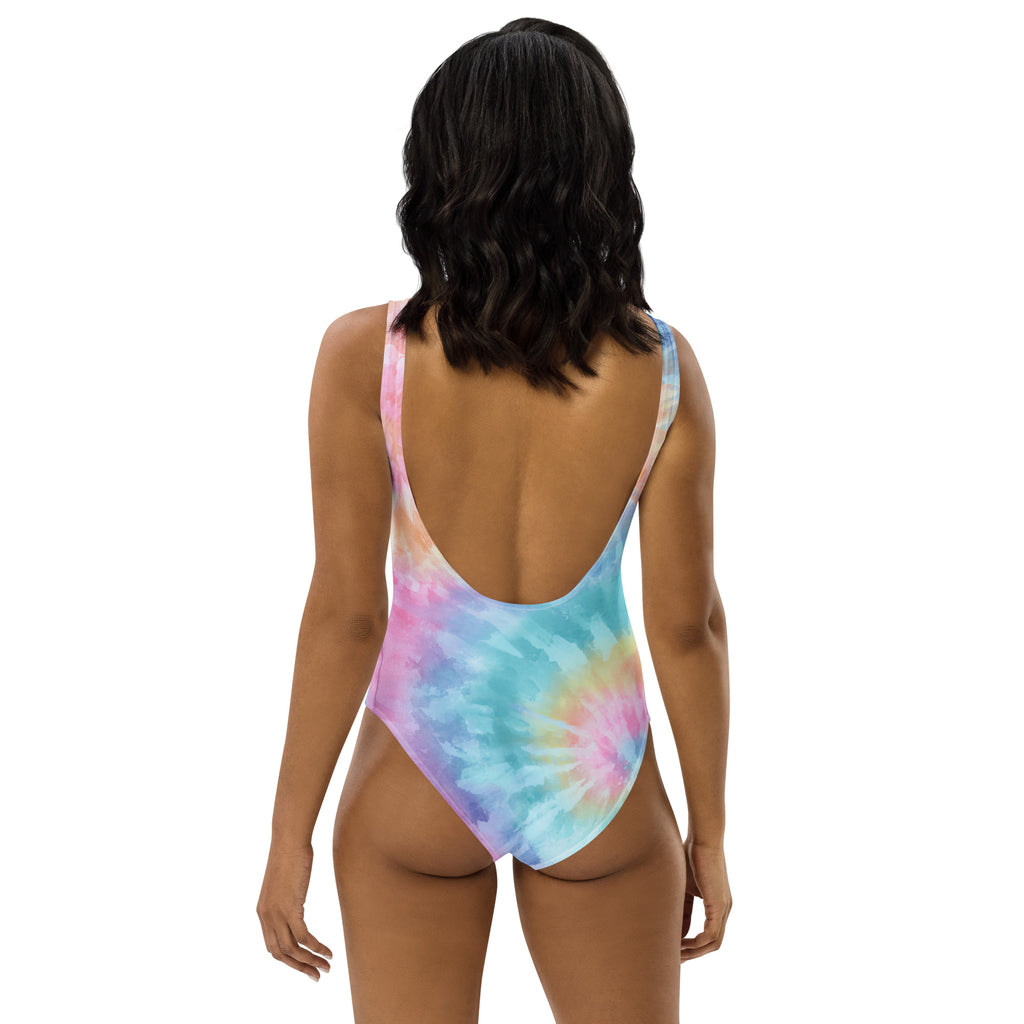Women's Pastel Watercolor Tie Dye Buttery Soft Swimsuit With UPF 50+