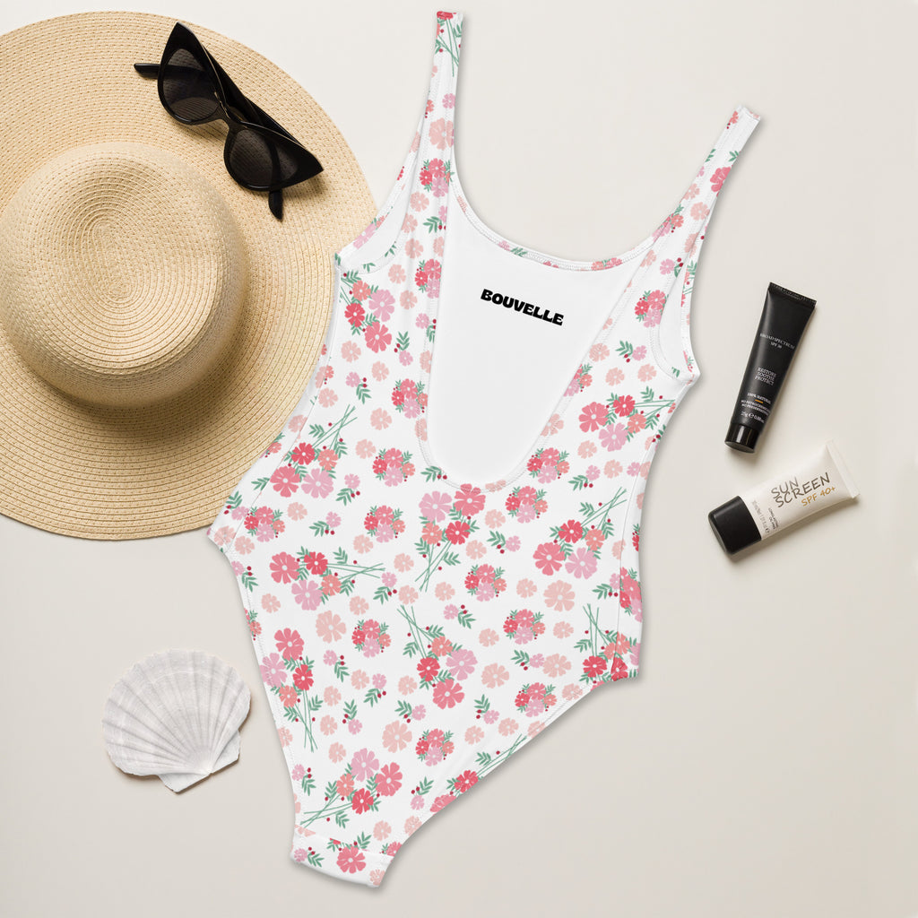 Women's Pink Floral Buttery Soft Swimsuit With UPF 50+
