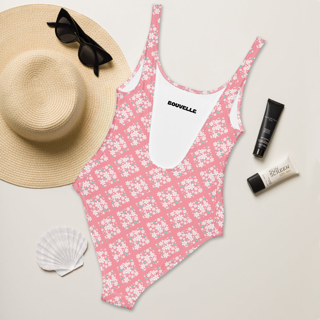 Women's Pink Sakura Blossom Buttery Soft Swimsuit With UPF 50+