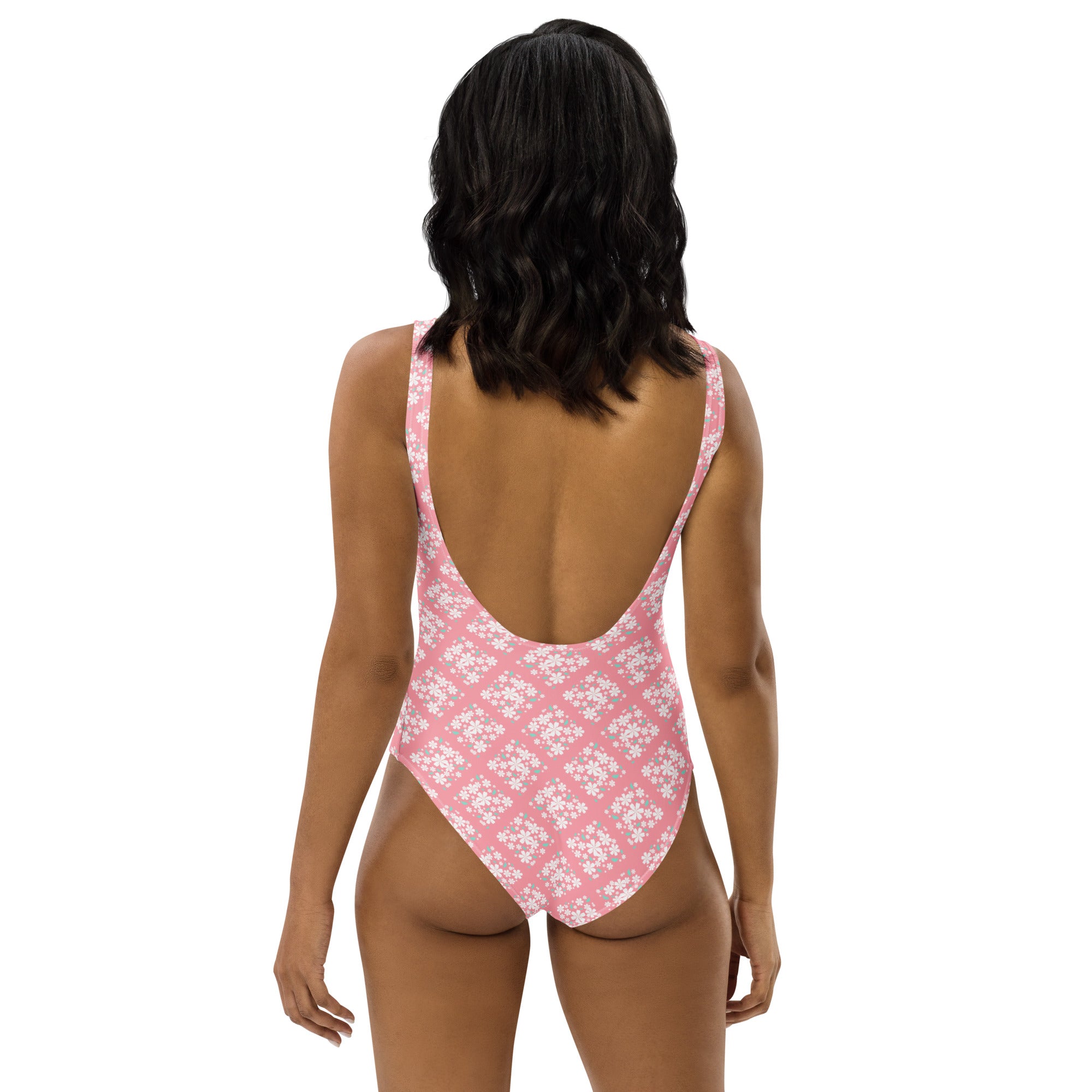 Women's Pink Sakura Blossom Buttery Soft Swimsuit With UPF 50+