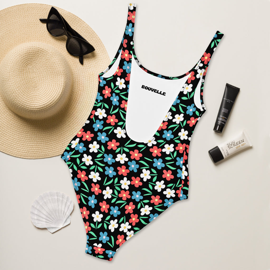 Women's Colorful Daisy Print Buttery Soft Swimsuit With UPF 50+
