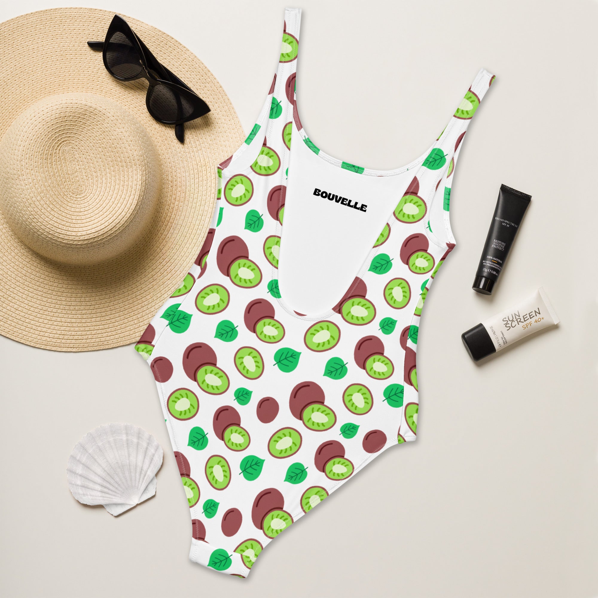 Women's Tropical Kiwi Fruit Buttery Soft Swimsuit With UPF 50+